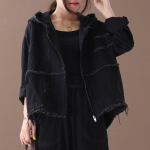 Mood Korea punk t&auml;navar&otilde;ivad Naiste kapuutsiga riided Naiste vintage s&uuml;gisjoped Suured teksamantlid One Size must