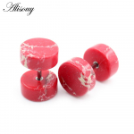 Alisouy 2TK Looduskivist Roostevabast Terasest Naised Mehed Hantlid Kangi K&otilde;rvar&otilde;ngad V&otilde;ltsitud K&otilde;rvatropid Tragus Pierceing Ehted 10mm punane