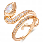 Kinel Natural Tsircon Full Pave Snake Ring Naistele Luksuslikud peoehted
