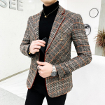 Grid Br&auml;ndi r&otilde;ivad Meeste kevadine vabaaja &uuml;likond/Meeste kvaliteetne puuvillane Slim Fit bleiserid jakid/meeste ruuduline mantlid S-4XL M