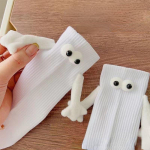 Alobee Harajuku Couple Puuvillane Sokk 2 Paari Magnetimuriga K&auml;sik&auml;es Sokid Mustad Valged Unisex K&auml;est kinni hoidvad Pikad Sokid