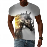 Uued 3D Animal Horse graafilised t-s&auml;rgid Meestele Suvi Casual Hip Hop Harajuku stiilis T-s&auml;rk Mood Prinditud trendyol meestepood S