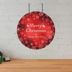 Webelkart&reg; Premium h&auml;id j&otilde;ule ja head uut aastat tr&uuml;kitud seinariips / uste riputus kodu- ja j&otilde;ulukaunistuste jaoks,(Punane)