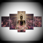 5 t&uuml;kki budism Abstraktsed pildid Buddha kuju maalid Tr&uuml;kitud plakat Seinakunst L&otilde;uendiraam Elutuba Kodukaunistus Ilma raamita 20x35cm*2 20x45cm*2 20x55cm*1