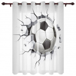 K&ouml;&ouml;gikardinad V&auml;rvilised jalgpalliv&auml;rvid Kunst Magamistoakardinad Kodukaubad Elutoa aknakardin 135W x 60H(cm)