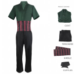 Animefilm Zoro Cosplay Kost&uuml;&uuml;m Live Action Cosplay Top P&uuml;ksid T&auml;iskomplektne Halloweeni karnevalipeo kost&uuml;&uuml;m meestele L