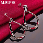 925 Sterling Silver Classic Big Circle Drop Charm K&otilde;rvar&otilde;ngad Ehted