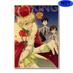 Jaapani anime Ouran High School Host Club Poster Retro j&otilde;upaberist tr&uuml;kised ja plakatid Kleebis Kodu Ruumi Baar Seinakunst Maalimine 30x21cm
