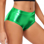 Naiste l&uuml;hikesed p&uuml;ksid Wetlook Hotpants metallist alusp&uuml;ksid l&auml;ikivad Stretch tantsup&uuml;ksid peodisko &ouml;&ouml;klubi kost&uuml;&uuml;m S punane