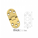 180-kraadise vasest klapiga hingega klapp varjatud &uuml;mmarguse laua hingega kokkupandav laud vasest hingede tarvikud 70 * 30 mm 2.5cm