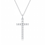 Bague Ringen S925 h&otilde;bedane Moissanite Cross Faith ripats Moodne rangluu kaelakee kingituseks tarvikud Nude Cargo teemant