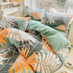 Puhast puuvillast 60-arvuline neljaosaline komplekt, v&auml;ike v&auml;rske puuvillane kolmeosaline komplekt, lihtne nelja hooaja voodilina ja tekikate 1.2m bed sheet 3pcs