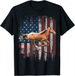 Patriotic Horse American Flag ratsutamisfarmi Unisex T-s&auml;rk S