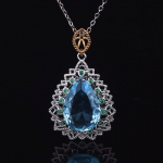 POMOiii temperament luksuslik tilk meresinine tsirkoon naiste k&otilde;rgekvaliteediline ripats rangluu kett naistele v&otilde;luv pulmakihlus peened ehted