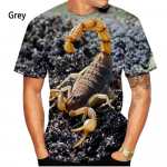 Meeste moodne T-s&auml;rk suvine vabaaja l&uuml;hikeste varrukatega Scorpion 3D-printimisega T-s&auml;rk 4XL