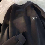 Kevad-s&uuml;gis Kpop Letters Suur kapuuts Mood Korea &otilde;huke Crewneck dressipluusid Lahedad pusad Naiste riided L must