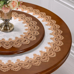 &Uuml;mmargune laudlina s&ouml;&ouml;gilaua kate Ameerika retro pitsist lilledega padi laudlina k&auml;ter&auml;tik kate Maakoha kangas tolmulapp Diameter 50cm Round
