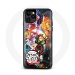 Coque Iphone 12 dessin anim&eacute; Demon Slayer le train de l'infini manga japonnais Tanjiro Nesuko d&eacute;mons