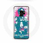 Coque pour Samsung S9 plus Squid Game Affiche personnages logo