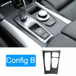 Carbon Fiber Car Center Control k&auml;igukasti k&auml;iguvahetuspaneeli katte dekoratiivkleebis BMW X5 E70 X6 E71 2008-2013 autotarvikutele Config B