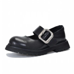 Johnature Fashion mitmek&uuml;lgne metallist pandlaga &uuml;mmargune ninaosa paks tald Mary Janes kingad ehtsast nahast naiste kingad 34 must
