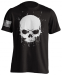 Skull Drip Splatter Usa Flag Biker Skater Mma Ufc l&uuml;hikeste varrukatega j&otilde;usaali unisex T-s&auml;rk S