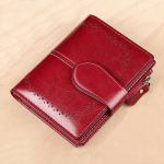 Vintage &uuml;hev&auml;rviline l&uuml;hike rahakott, minimalistliku tekstuuriga m&uuml;ndikott naistele, klassikaline krediitkaardihoidja veinipunane v&auml;rv