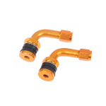 2 tk Mootorrataste rehvide ventiilide varrekork &Otilde;hukate 90 kraadi CNC alumiiniumsulamist universaalsed torudeta klapivarre korgid kuld