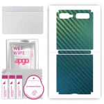 apgo kaitsev nahakleebis seljale, mis &uuml;hildub Samsung Galaxy Z Flipiga (Esimene mudel), Pakkekile, foolium, vin&uuml;&uuml;l &ndash; mustriga s&uuml;sinikkameeleon CAKA1