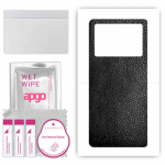 apgo Protective Skin Sticker for the back compatible with Vivo X Fold, Wrap Film, Foil, Vinyl - Pattern Black Leather