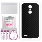 apgo Protective Skin Sticker for the back compatible with LG K8 (2017), Wrap Film, Foil, Vinyl - Pattern Carbon Black