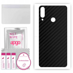apgo Protective Skin Sticker for the back compatible with Wiko View3 Pro, Wrap Film, Foil, Vinyl - Pattern Carbon Black