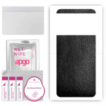 apgo Protective Skin Sticker for the back compatible with Xiaomi Poco M5, Wrap Film, Foil, Vinyl - Pattern Black Leather