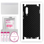 apgo Protective Skin Sticker for the back+sides compatible with Huawei P30, Full Wrap Film, Foil, Vinyl - Pattern Carbon Black