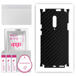 apgo Protective Skin Sticker for the back+sides compatible with OnePlus 7 Pro 5G, Full Wrap Film, Foil, Vinyl - Pattern Carbon Black