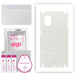 apgo Protective Skin Sticker for the back+sides compatible with Samsung Galaxy M31s, Full Wrap Film, Foil, Vinyl - Pattern White Fabric