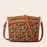 Vintage Flower Print Crossbody kott naiste puukoore mustriga rahakott etnilises stiilis &otilde;lakott kollane