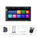 Reakosound 2 Din 7-tolline autoraadio autoraadio auto MP5-m&auml;ngija peegellink tagantvaade puuteekraan SWC Bluetooth FM AUX-sisend U-ketas TF-kaart USB-telefoni laadimine MP5