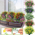 20 kunstlille &otilde;ues kodukaunistamiseks, UV-kindlad kunstplastist rohelised p&otilde;&otilde;sad rippuva aia veranda aknaraami kaunistamiseks, One Size