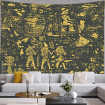 Vana-Egiptuse seinavaibad Seinaripp Hierogl&uuml;&uuml;filised nikerdused Boho Toakaunistused Aksessuaarid Egiptuse Seinavaibad Esteetilised 200x150cm