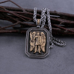 Religioon Roostevaba Teras Peaingli Kilbi Kaelakee Vanaaegne Meeste Unisex Biker Amulett Ripats Kaelakee Ehted Kingitus Poiss-s&otilde;brale