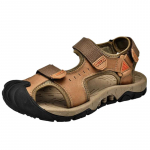 Suvised meeste sandaalid Ehtsast nahast Meeste vabaajajalatsid Meeste Meeste Nahast Sandaalid Meestele Rannajalatsid Rooma meeste kingad 38 must