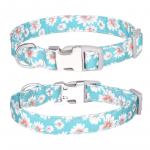 Metallist pandlaga kaelarihm, v&auml;rvilised tr&uuml;kised, kahekordse rihmaga koera kaelarihm, kangast reguleeritav pehme vastupidav koerarihm keskmise suure lemmiklooma jaoks S 23-35cm