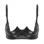 Suures suuruses S-5XL Push Up rinnahoidjad naiste Wetlook lakknahast rinnahoidja aluspesu M must