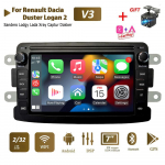 7/8 GPS-navigatsiooniraadio Android 2 auto multimeedia Carplay autom&auml;ngija jaoks Dacia Sandero Duster Renault Captur Lada Xray 2 Logan 7 Inch,2+32GB