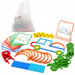 Puidust loovad pulgad ja s&otilde;rmused m&otilde;istatusm&auml;ngu Montessori harivad m&auml;nguasjad lastele 3-aastastele lastele