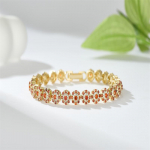 Luksuslik lilledega k&auml;ev&otilde;ru 18k kullatud tsirkoonist lillekujundusega k&auml;ev&otilde;rud naistele