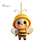Cartoon Bee ripats kahepoolse tr&uuml;kiga akr&uuml;&uuml;list k&auml;sit&ouml;&ouml; k&auml;sitsi valmistatud armas kollase mesilase j&otilde;ulupuu kaunistus kodukontori autoseina kaunistamiseks F