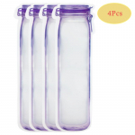 Korduvkasutatavad lukuga kotid Masonipurgi kujuga k&uuml;psisekott Veekindel v&auml;rskete suupistete hoiukott 4pcs Large