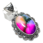 Natural Rainbow Solar Quartz 925 Sterling Silver Jewelry Pendant 2.36 d1z42